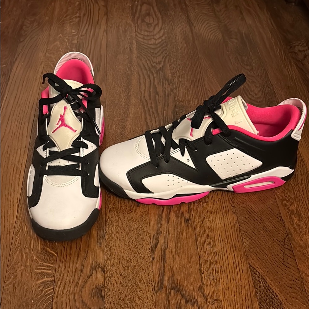 Jordan Kids Sneakers in White, Black, and Pink
